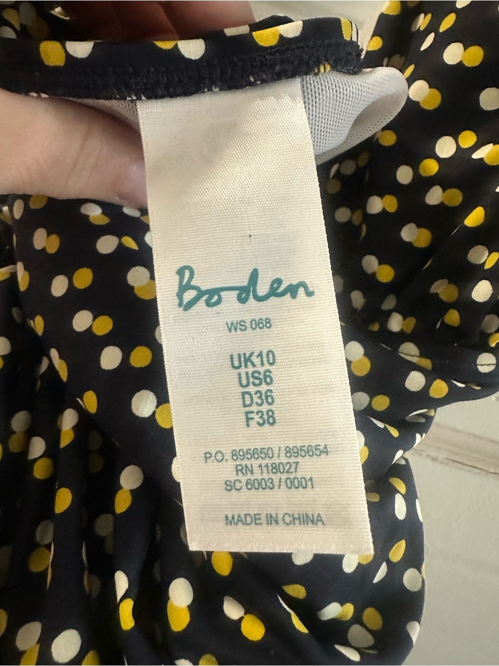 Boden navy Halter One-Piece with Tiny Yellow dot print - Picture 5 of 5